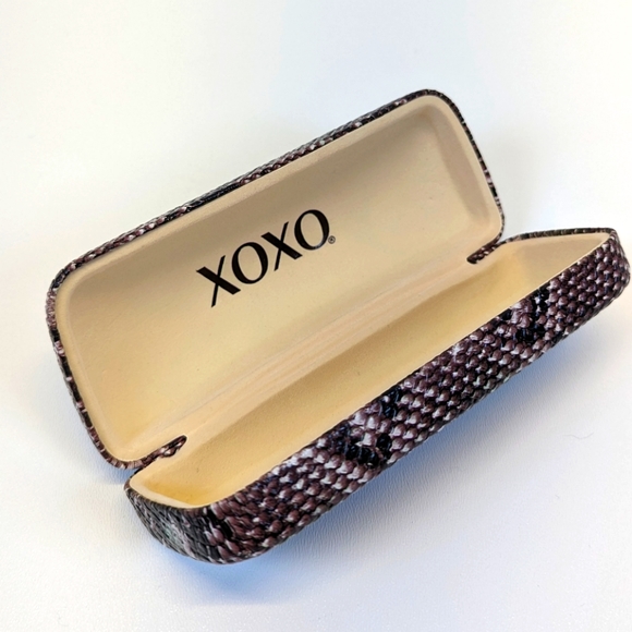 XOXO Eyeglasses Sunglasses Hard Case Faux Snakeskin - Picture 4 of 4